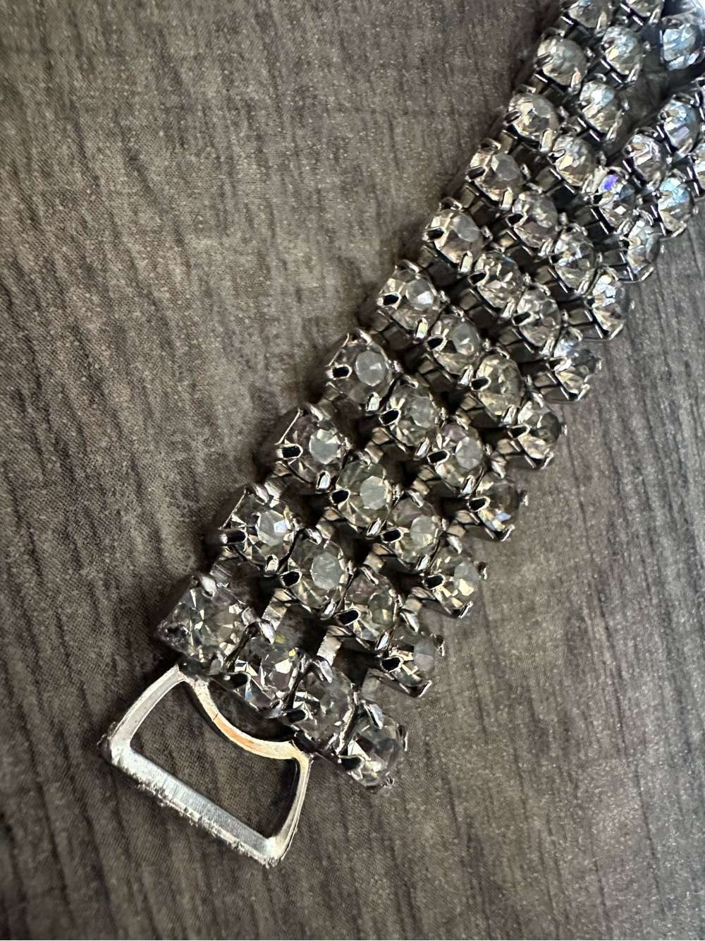 1960s HOLLYWOOD GLAM MULTI ROW PRONG SET WIDE WEDDING TENNIS BRACELET (EUC) - Picture 5 of 8